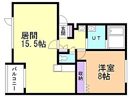 Ｋ’ｓ　Ｈｉｌｌ 1階1LDKの間取り