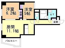 アイランドパレス1 2LDKの間取図画像