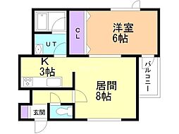 サンセットラピュタＢ 2階