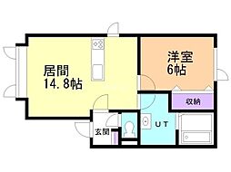 ＨＵＭＭＥＲ 1階1LDKの間取り