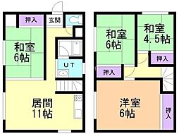 長澤貸家（美芳町） 1階4LDKの間取り