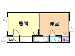 第5日研ハイツ 1DKの間取図画像