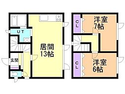 村田貸家2 1階2LDKの間取り