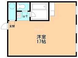 プルミエ・ブラン ワンルームの間取図画像