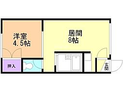 第36日研ハイツ 1LDKの間取図画像