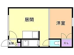 コーポときわ 1DKの間取図画像