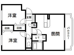 ラ・エトワール1 2LDKの間取図画像