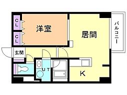 アイランドパレス1 1LDKの間取図画像