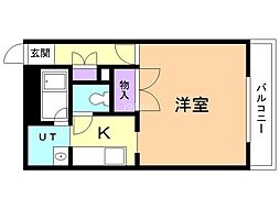 ルイスラピュタ 1Kの間取図画像