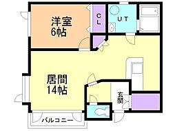 ABCspire! 1LDKの間取図画像