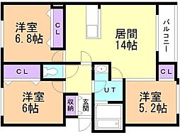 JoCappuccino 3LDKの間取図画像