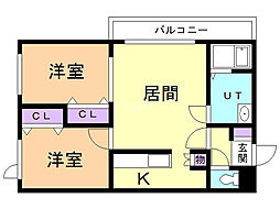 プリマラピュタ 2LDKの間取図画像