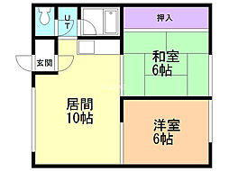 第3コーポさわだ 2LDKの間取図画像