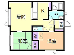 オクテットたなか 2LDKの間取図画像