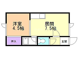 ブルーハイツ 1DKの間取図画像
