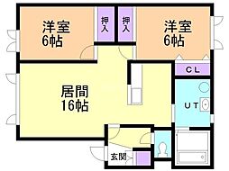 メゾン桜A 2LDKの間取図画像