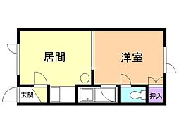 第8日研ハイツ 1DKの間取図画像