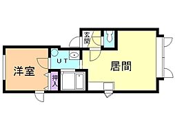 シャロンK 1LDKの間取図画像