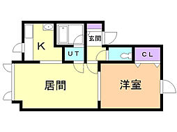 コーポアドミット 1LDKの間取図画像
