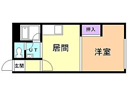 スリーエーマンション3 1DKの間取図画像