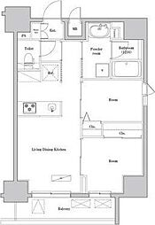 都営大江戸線 両国駅 徒歩7分の賃貸マンション 9階2LDKの間取り