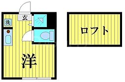JR総武本線 新小岩駅 徒歩8分の賃貸アパート 1階ワンルームの間取り