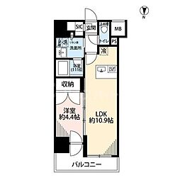 プレール・ドゥーク亀戸VI 1LDKの間取図画像