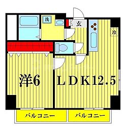 東京メトロ半蔵門線 押上駅 徒歩2分の賃貸マンション 6階1LDKの間取り
