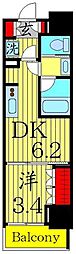 東京メトロ半蔵門線 押上駅 徒歩5分の賃貸マンション 3階1DKの間取り