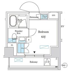 JR総武本線 錦糸町駅 徒歩10分の賃貸マンション 4階ワンルームの間取り