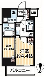 東京メトロ日比谷線 南千住駅 徒歩5分の賃貸マンション 2階2Kの間取り