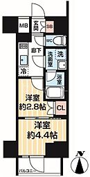 東京メトロ日比谷線 南千住駅 徒歩5分の賃貸マンション 6階2Kの間取り