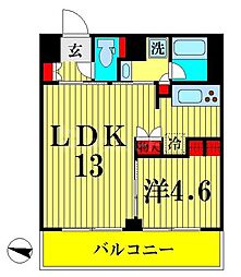 都営新宿線 菊川駅 徒歩3分の賃貸マンション 6階1LDKの間取り