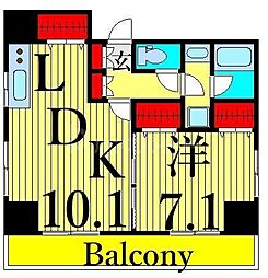 東京メトロ日比谷線 三ノ輪駅 徒歩9分の賃貸マンション 5階1LDKの間取り