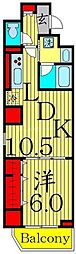 JR総武線 亀戸駅 徒歩7分の賃貸マンション 3階1LDKの間取り