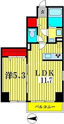 都営大江戸線 森下駅 徒歩6分の賃貸マンション 2階1LDKの間取り