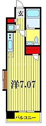京成押上線 京成曳舟駅 徒歩4分の賃貸マンション 2階1Kの間取り