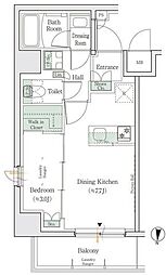 JR総武線 亀戸駅 徒歩7分の賃貸マンション 3階1DKの間取り