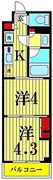 都営新宿線 東大島駅 徒歩15分の賃貸マンション 6階2Kの間取り