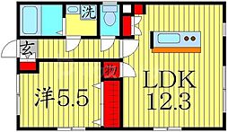 都営大江戸線 蔵前駅 徒歩7分の賃貸マンション 5階1LDKの間取り