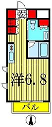 カスタリア菊川 ワンルームの間取図画像
