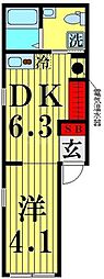 SUERTE亀戸 1DKの間取図画像