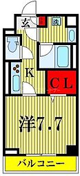 クレール 1Kの間取図画像
