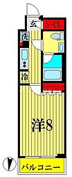 HY's亀戸 1Kの間取図画像