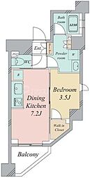 グランカーサ曳舟 1DKの間取図画像