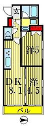 TRADISRISEKINSHICHOU 2DKの間取図画像
