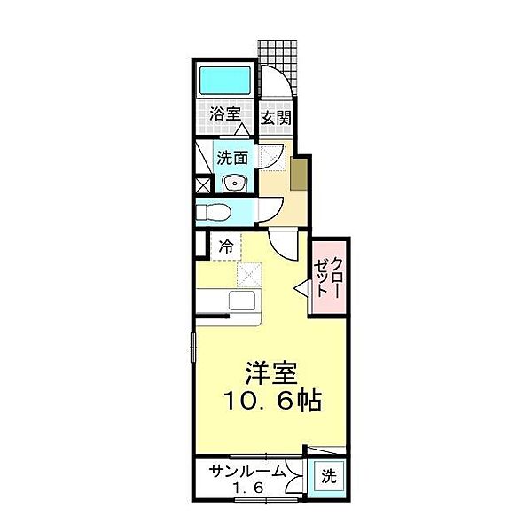 山口県下関市富任町4丁目(賃貸アパート1R・1階・32.43㎡)の写真 その2