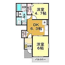 山口県下関市豊浦町大字川棚1505-5（賃貸アパート2DK・1階・40.45㎡） その2