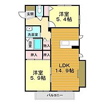 山口県下関市大字田倉805-1（賃貸アパート2LDK・2階・59.46㎡） その2