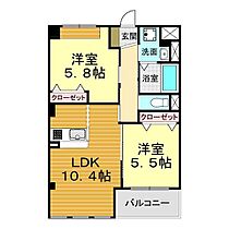 サン・ブリュー 202 ｜ 山口県下関市安岡町3丁目5-25（賃貸マンション2LDK・2階・51.89㎡） その2